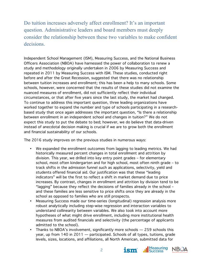 Effects Of Tuition Increases On Enrolment   ISM Whitepaper Feb 2017